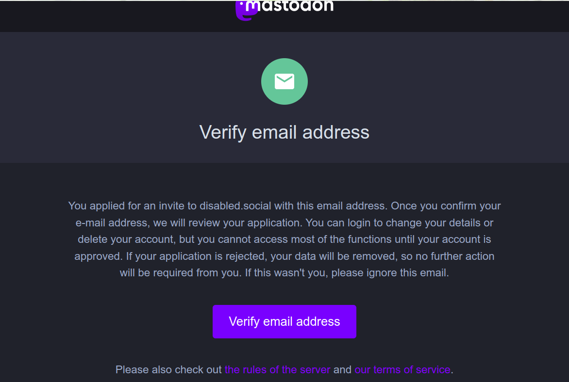 A screenshot of the verification email. There is a &ldquo;Verify email address&rdquo; button at the bottom.